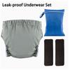 Reusable Cotton Incontinence Pants Adults With Side Snap Leak-Proof Washable Underwear Elderly