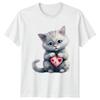 Kitten With Heart Valentines Day Unisexs TShirt Unisexs Tee Graphic Unisex Top