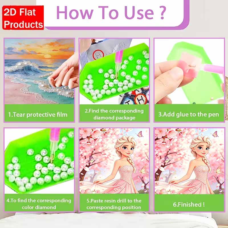 Disney DIY Pearl Art Painting Frozen Elsa Home Wall Decoration Pearl Gemstone Painting Pictures Crafts Home Decoration