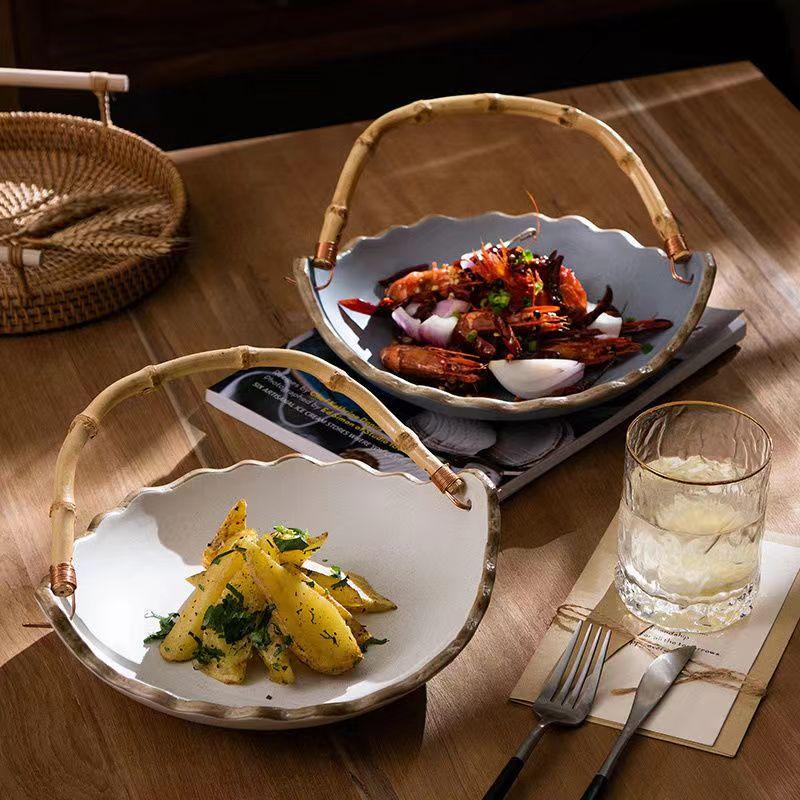 Japońska Nieregularna Sztuka Taca na Przekąski Restauracja Gospodarstwo Domowe Spotkanie Talerz Obiadowy Zastawa Stołowa Talerz na Sałatkę Deserowy Retro Talerz na Owoce