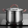 Casserole à ragoût Supor en acier inoxydable 304 'Petit Cercle Rouge' pour induction et gaz