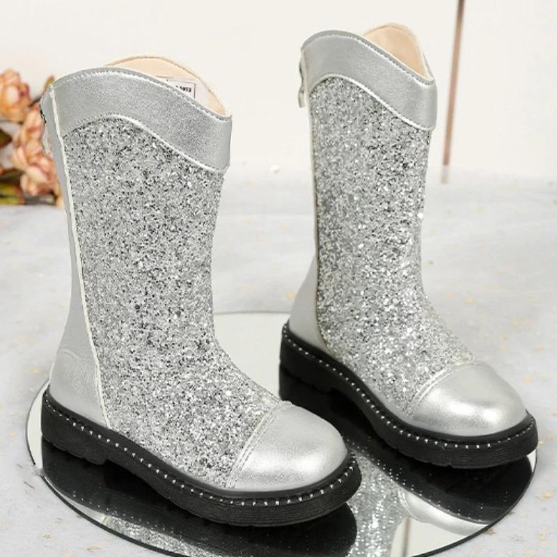 Botas Fashion Girls' Shoes Autumn Kids Sequined Ankle Boots Comfort Non Slip Girls Boots Zapatos De Mujer