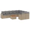 VidaXL Garden Lounge Set with Cushions 10 Pcs Beige Braided Resin 3224281