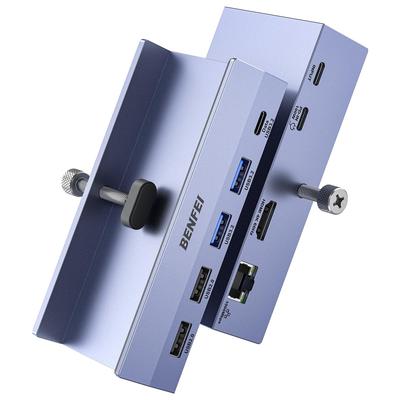 BENFEI USB C Hub mit Sicherungsklemme Gigabit 100W PD 10Gbps 2 und 2 Kompatibel mit iPad und XPS17 8-in-1 - 4K@60Hz HDMI, Ethernet, Laden, USB-C,