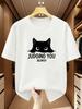 Summer New Unisexs Tshirt Street Casual Fashion Simple Soft Comfortable Breathable D Cat Pattern Print