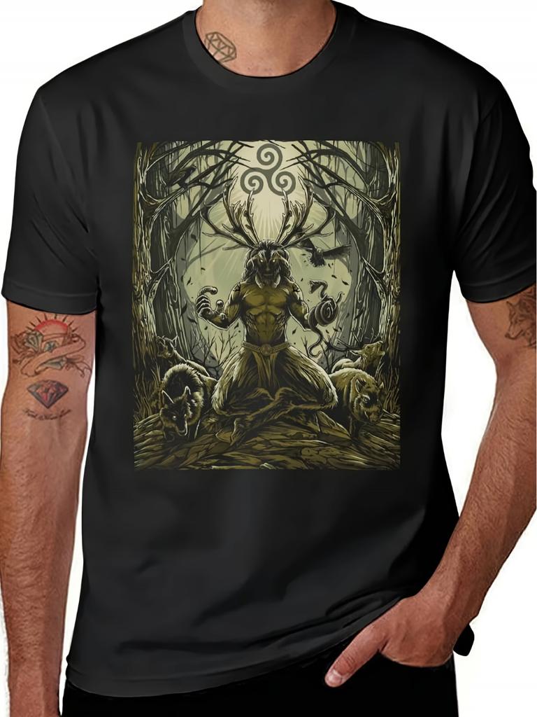 Cernunnos Pagan Celtic Irish Mythology Tshirt Heavyweight Quickdry Tshirt For Unisex Unisexs Tshirts For Summer Unisex Allseason