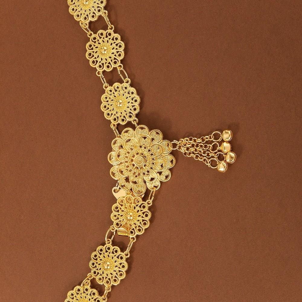 Carved Design Water-Sprinkling Festival Waist Chain Retro Metal Belt  Festival