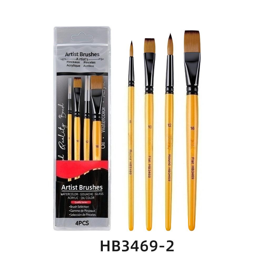 New Multiple Multifunctional Options Nylon Hair Oil Paint Brushshort Wooden Rod Art Raw Painting Acrylic Gouache Watercolor Set