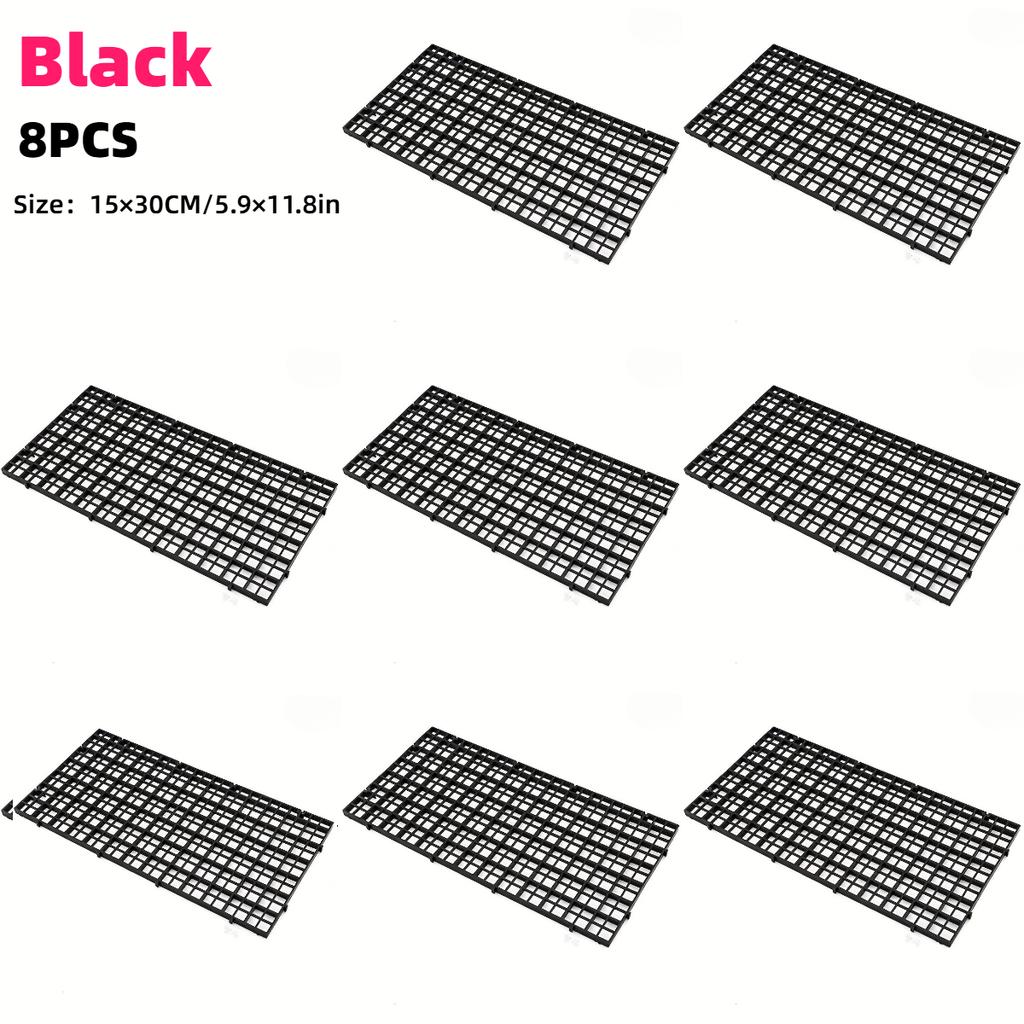 8pcs Thickened Water Tank Isolation Plates Adjustable and Cut Plastic Aquarium Bottom Grid Plate Fish Tank Board & Divider Tray