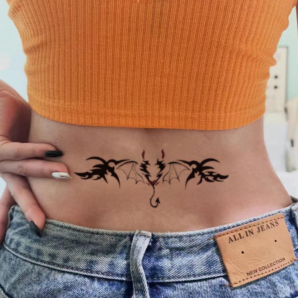 Dark Succubus Demon Bat Tattoo Sticker Waterproof And Long-Lasting Cool Collarbone Simulation Tattoo Sticker