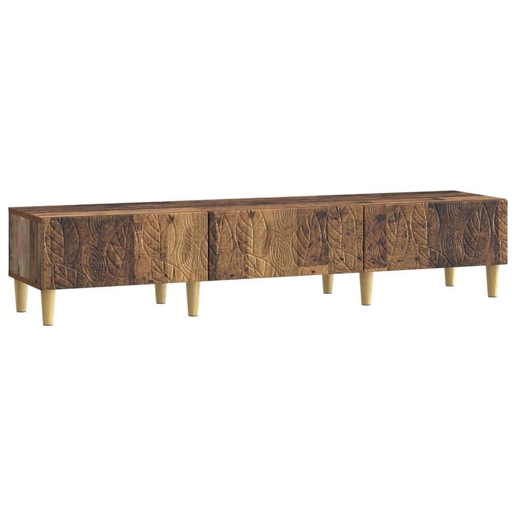 TV Stand 147 X 34.5 X 30 Cm Reclaimed Wood Look Particleboard