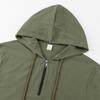 Men's Linen Hoodie Set Half Zip Pullover Long Sleeve Sweatshirt with Drawstring Pants Two Piece Lounge Set