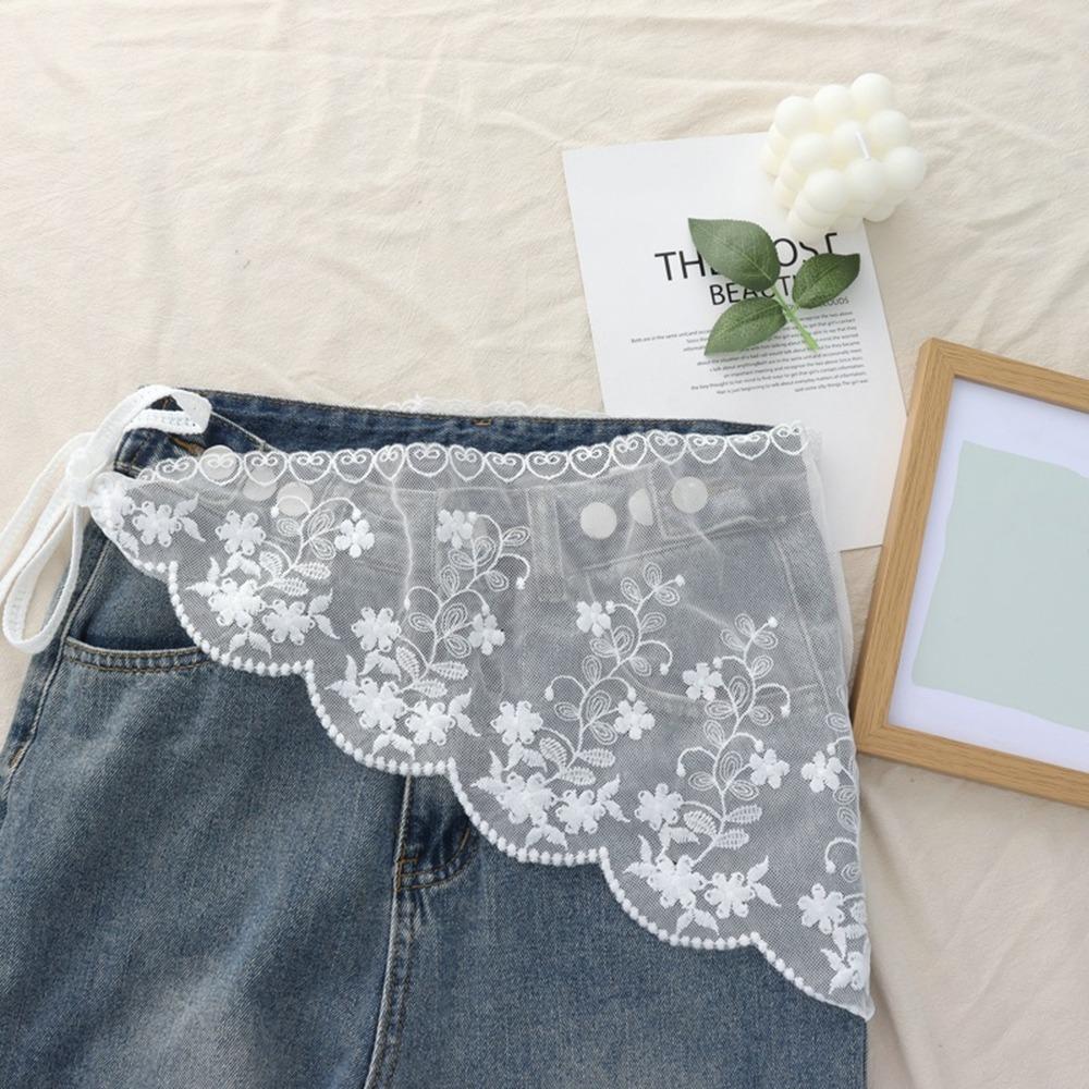 Lace Trim Triangle Short Skirt Soft Lace Butt Curtain Skirt New Waist Scarf For Women