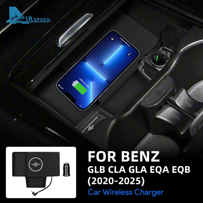 15W Car Wireless Charging Holder For Mercedes Benz CLA GLB GLA Class C118 W118 X247 H247 EQA EQB -2025 Mobile Phone Charger