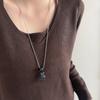 Korean Cute Ins Teddy Bear Titanium Steel Long Necklace, Minimal Versatile Sweater Chain