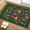 Floral Print Entrance Mat Carpet Living Room Dining Room Laundry Floor Mat Bath Balcony Hallway Non-slip Door Mat
