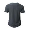 Men's Summer Color Textured Round Neck Short Sleeve Top Men's Casual Fashion Shirt