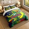 3Pcs Bedding Set Custom Name Text, 1 Sheet 2 Pillowcases Home Bed DecorRapid Wien FC