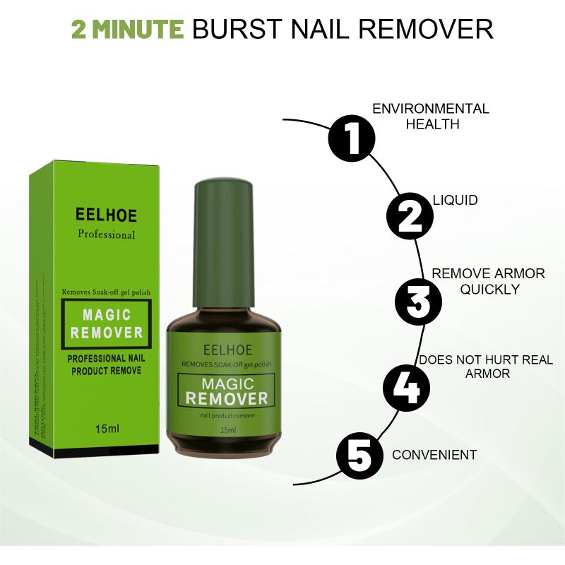 

15Ml Magic Fast Nail Gel Polish Remover Clean Uv Soak Off Semi Permanent Varnish Nail Art Removal Tools Manicure 1pcs