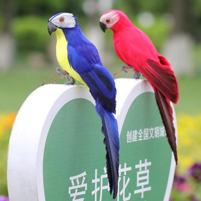 Simulação Papagaio 3D Olhos Incorporados Pena Real Criativo Pássaro Artificial Estatueta Jardim Gramado Ornamento para Vitrine
