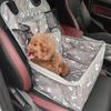 Dog Car Seat with Storage Pockets Travel Dog Car Seat Cover Folding Hammock Dog Car Seat Basket for Small Medium Dogs