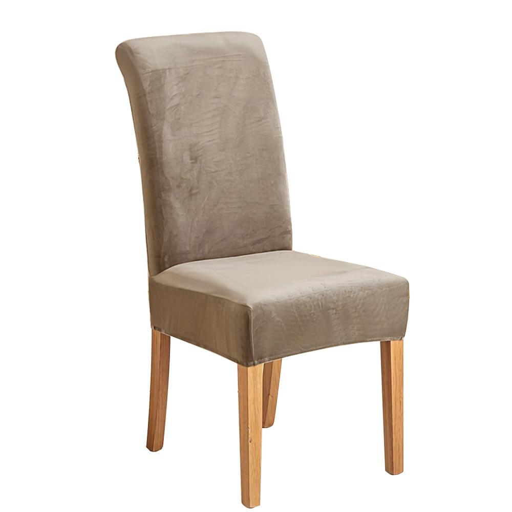 Elastic Velvet Soft Dining Chair Covers Washable Chair Slipcover Protector Thick Solid Color Chair Case Restaurant Kitchen 1PC