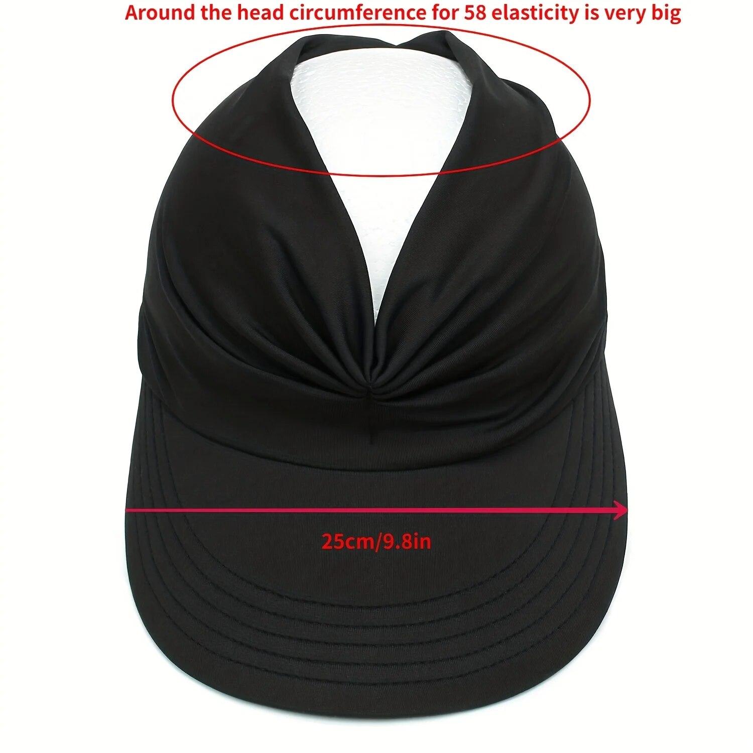 

Sun Pleated Visor Hat - Foldable Beach Picnic Hat with UV Protection for Women чёрный