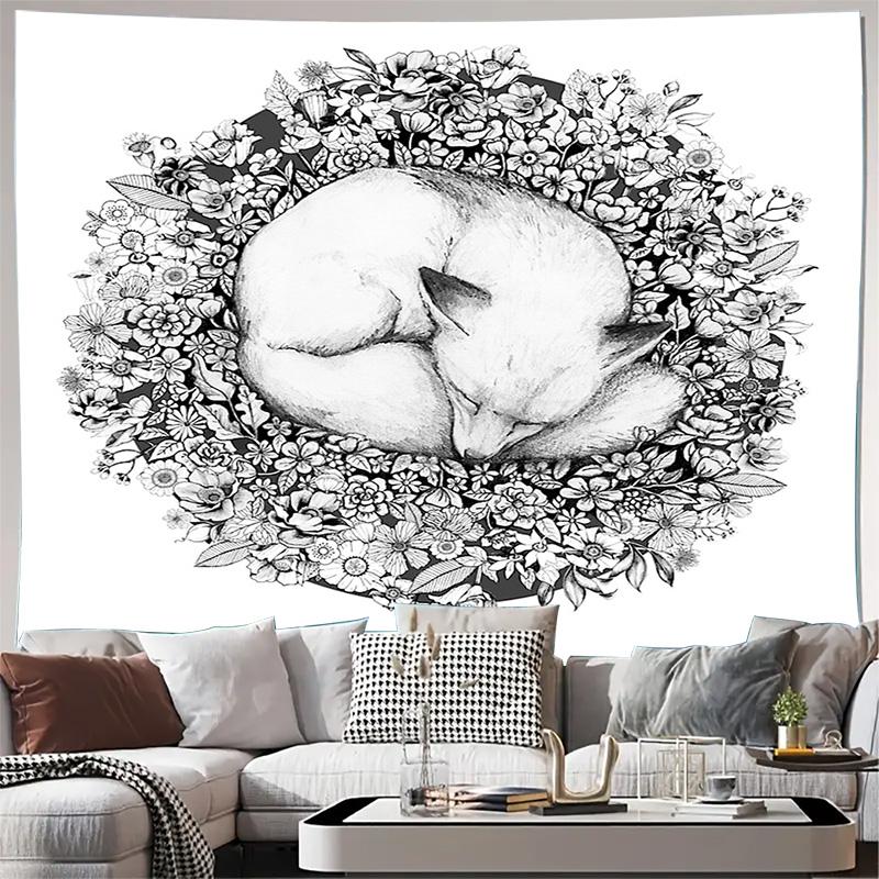 Floral Tapestry Wall Hangingbotanical Wall Artboho Home Decoraesthetic Room Decornature Tapestrydried Flower Tapestrydark Academ