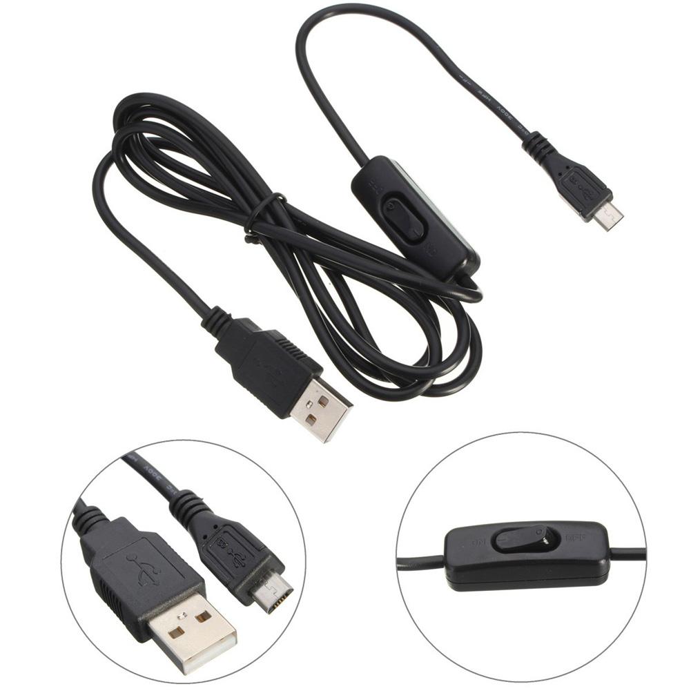 Micro USB Male Extension Cord with Switch USB Extension Cable Cable Extension Toggle for USB LED Strips Fan Charger Laptop