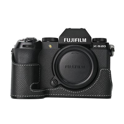 Aluminum Metal Genuine Leather Camera Half Body Case For Fujifilm X-S20 Fuji XS20 Battery Opening Bottom Cover