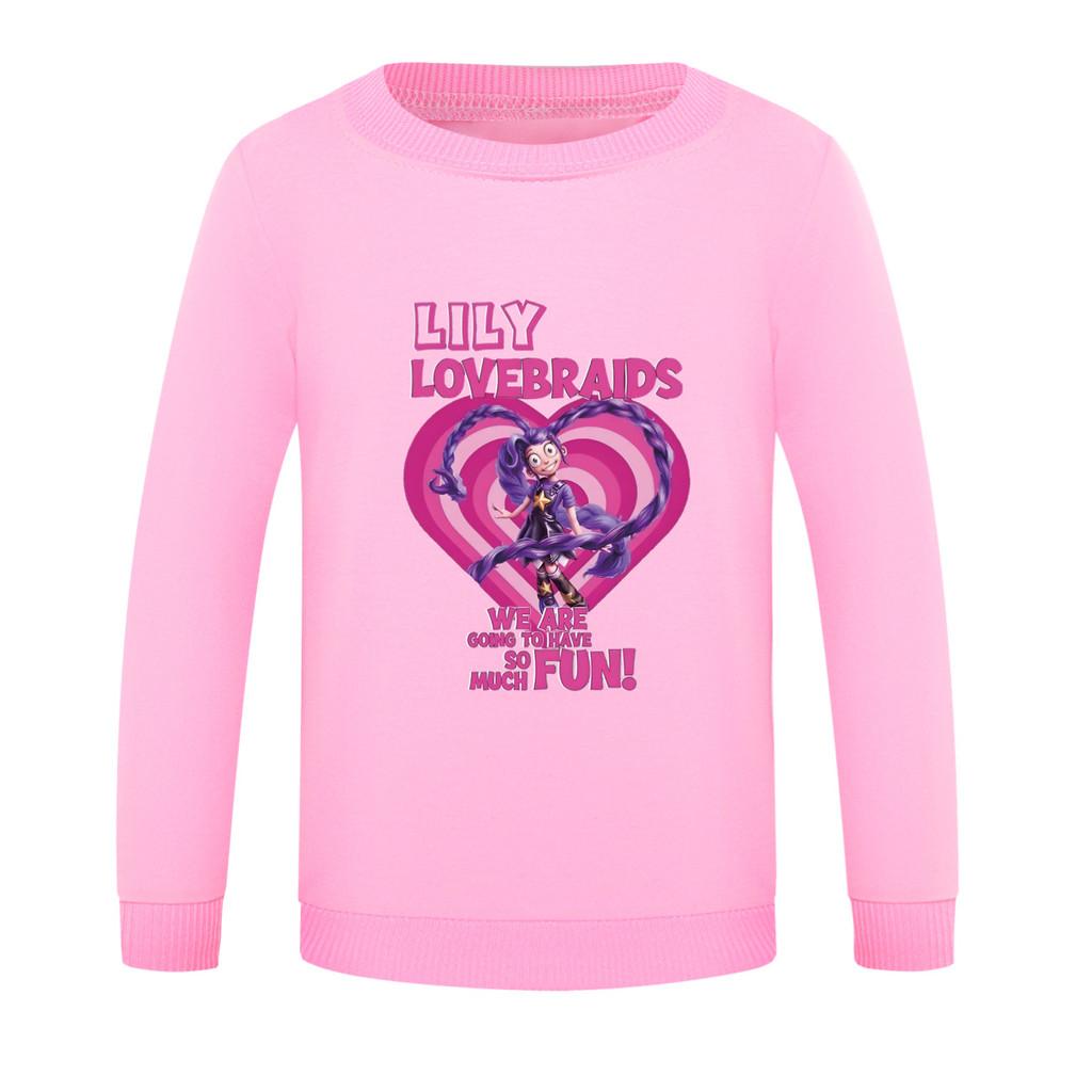 5580 Kids Girls Lily Lovebraids Printed Long Sleeves Sweatshirt