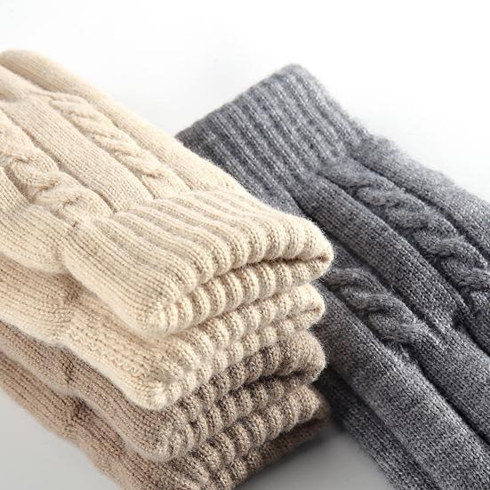 Women Winter Knitted Gloves Thick Fleece Lined Warm Gloves Solid Color Touch Screen Gloves for Driving Golfing Fishing Hiking