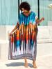 European & American Cotton Print Beach Cover-Up Long Dress - Plus Size Swimsuit Sunscreen Robe