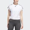 Adidas 3S Tie Tee Training Striped Short Sleeve T-Shirt Women Tops White DX7529