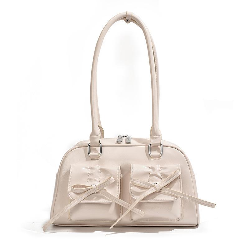 

Korean feeling single shoulder underarm women s bag 2026 fashion bow simple tote bag белый