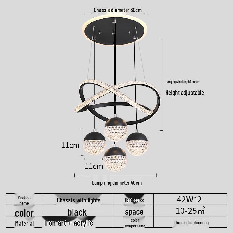 LumiFlow Gold Base Dimmable LED Chandelier