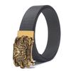 Men's Nylon Outdoor Sports Belt with Bronze and Automatic Alloy Buckles