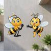 2 Stück Sonnenbeständige Acryl-Cartoon-Biene Wanddeko Wasserdicht Außen Bienenkunst Hängend Balkon Terrasse