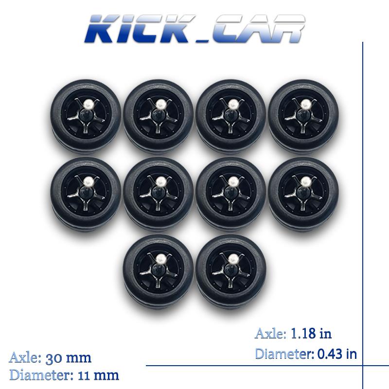 1/64 Wielen Met Vaste Rubberen Banden Vijf Spaaks 2 Voor Speelgoedmodel Diecast Auto's Opknaponderdelen Voor Hotwheels (5 Sets Voor 5 Auto's) black