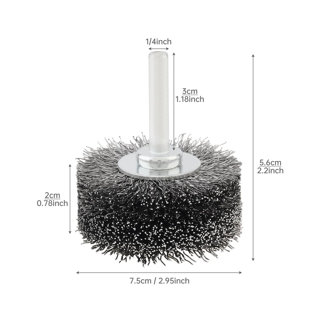 2Inch 3Inch Carbon Steel Wire Wheel Brush with 1/4 Inch Shank for Drill Attachment / Power Operated Grinders / Removal Paint / Rust / Corrosion