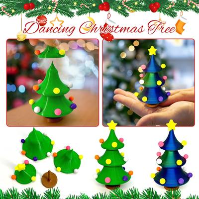 3D-gedruckte tanzende Weihnachtsbaumdekorationen. Bewegliche Weihnachtsbaum-Schreibtischdekorationen eignen sich zum Verschenken