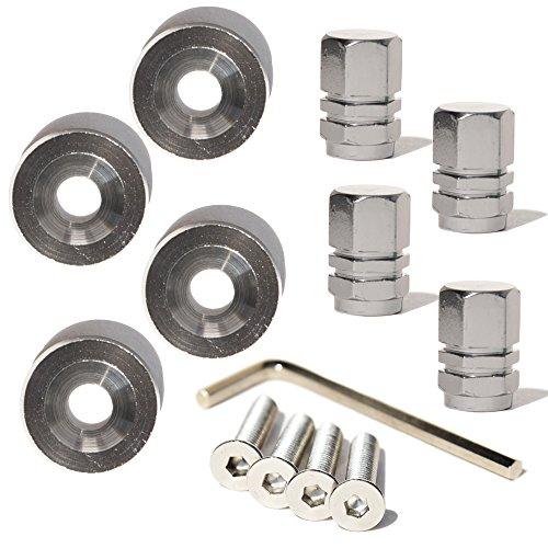 

Номерной знак, болт из нержавеющей стали, устойчивый к ржавчине, кольцо, колпачок ниппеля, передний и задний, комплект из 4 штук, оружейный металл, серый, противоугонный, цветная шайба, анодированный