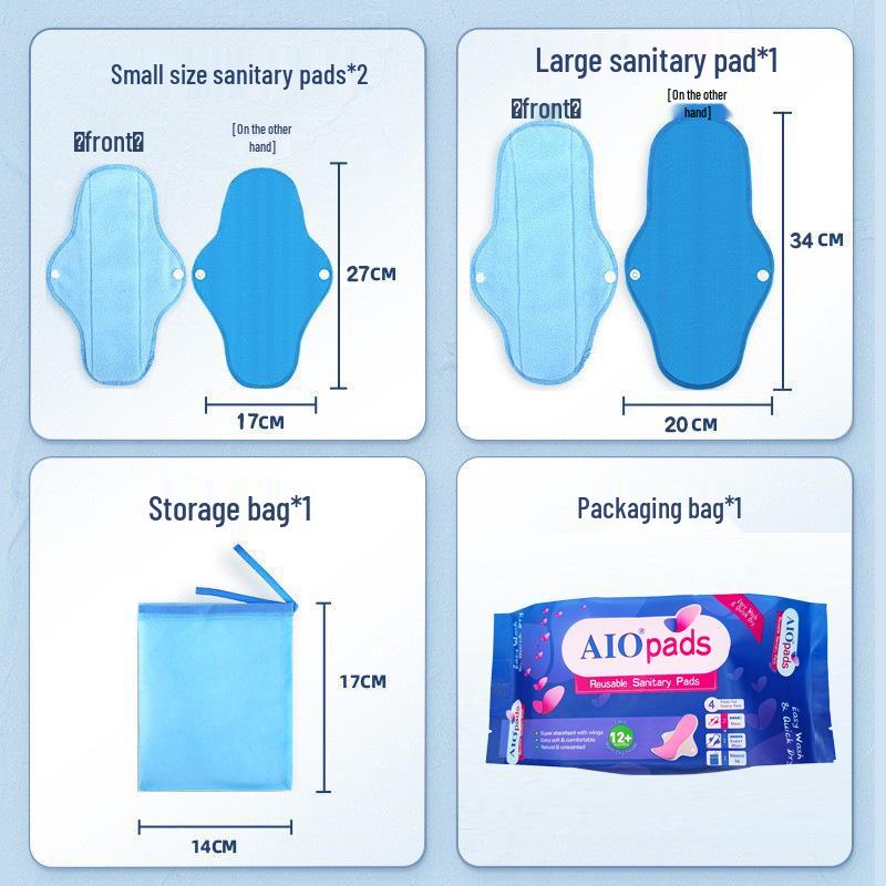 Washable Pure Cotton Reusable Sanitary Napkin Liners Set