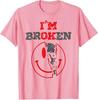 Confused Smile Im Broken Invisible Illness Im Ok Broken Tshirt Y2k Skull Print Mental Health Saying Tee Skeleton Gothic Tops