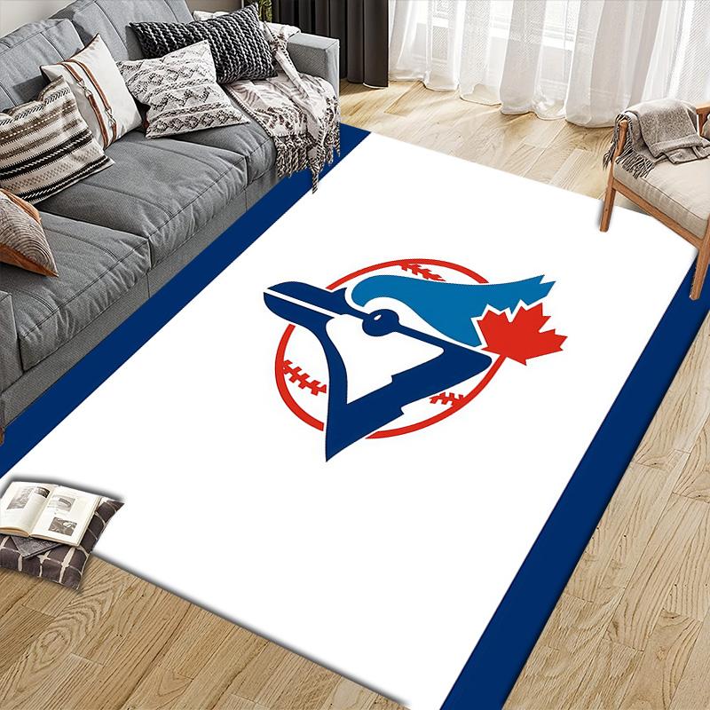 Čtvercový koberec s flanelovým vzorem Toronto Blue Jays, Kusový koberec, Koberec pro obývací pokoj, ložnici, pohovku, hernu, Protiskluzová podložka
