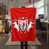 1Pc Atlético Goianiense Print Flannel Blanket High Quality Warm Comfortable Cover for All Seasons Perfect for Gifts Home Decor
