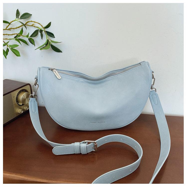 

Niche design underarm bag women s 2025 new foreign style casual fashion trend personalized shoulder messenger crescent bag синий