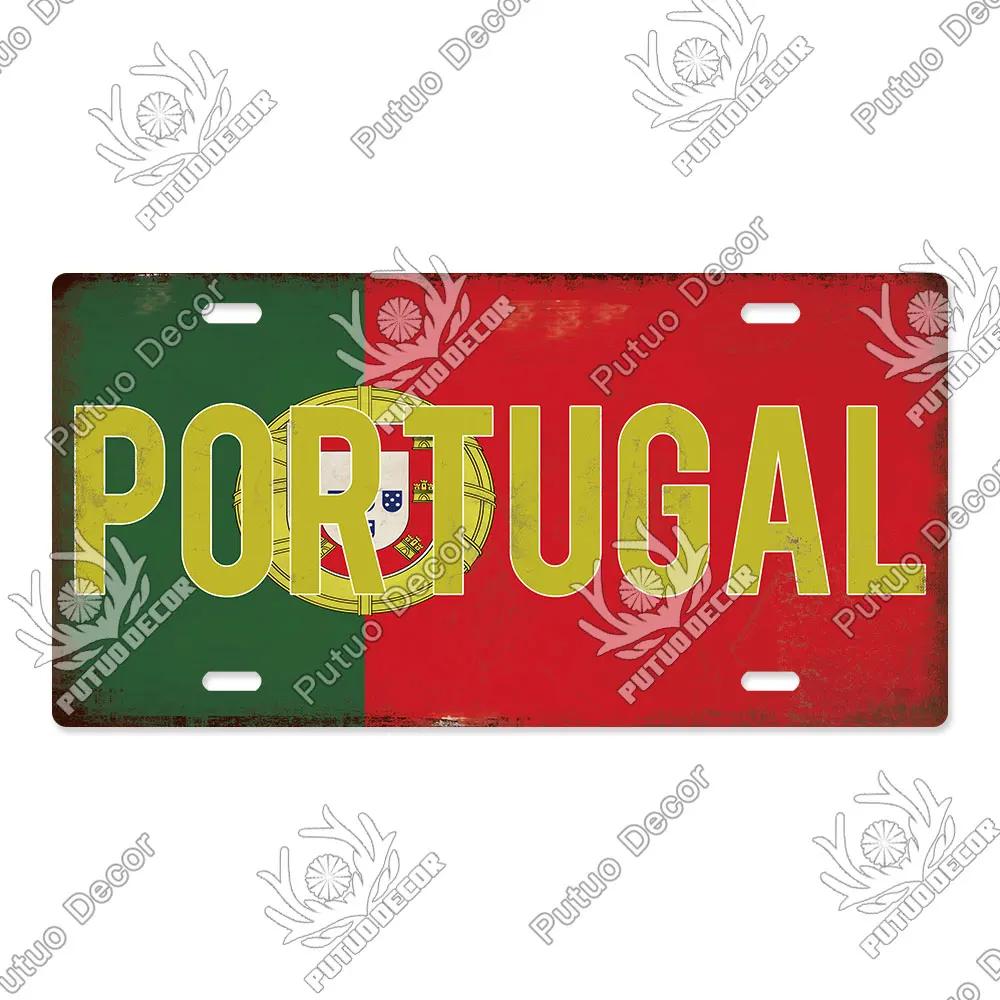 

Putuo Decor Національний прапор Металевий знак Ліцензійні таблички Табличка Металева старовинна для гаража Бар Паб Вітальня Кухня Оздоблення стін 30x15cm