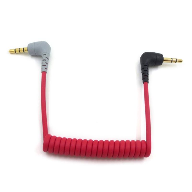 Male To Male Right Angle 3.5mm Patch Adapter Cable for BYVIDEOMIC GO Video Micro-type Mic Lavalier Microphone Cable