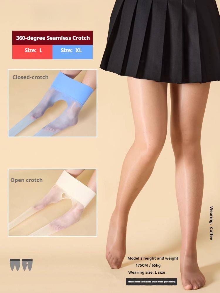 Seamless 5D Ultra-Thin Pantyhose for Women Sexy Tight Fit Oil-Shiny Transparent Stockings Breathable  Clubwear Medias